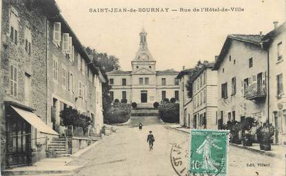 CPA FRANCE 38 " St Jean de Bournay, Rue de l'Hôtel de Ville".