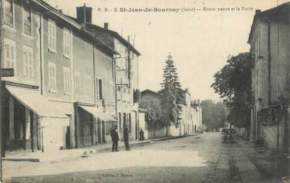 CPA FRANCE 38 " St Jean de Bournay, Route neuve et la Poste".