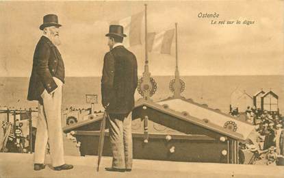 CPA BELGIQUE "Ostende, le roi sur la digue"