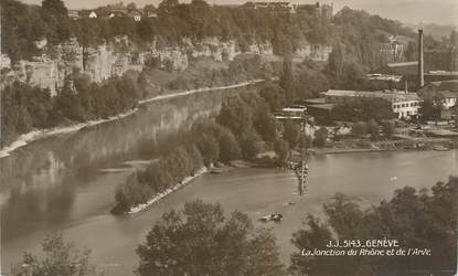 CPA SUISSE "Genève, la jonction du Rhône et de l'Arve"