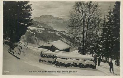 CPSM SUISSE "Vue sur Caux et les Dents du Midi depuis Sonloup"