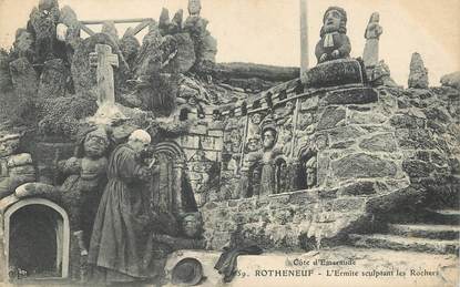 CPA FRANCE 35 "Rotheneuf, l'Ermite sculptant les rochers"