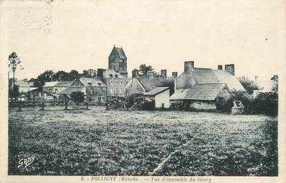 CPA FRANCE 50 " Folligny, Vue d'ensemble du bourg".