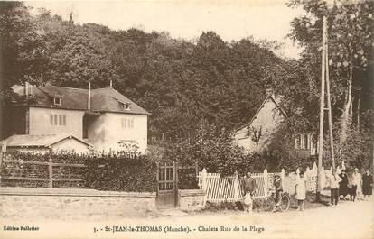 CPA FRANCE 50 " St Jean Le Thomas, Chalets rue de la plage".