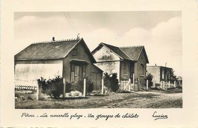 CPSM FRANCE 50 " Pirou, La nouvelle plage, un groupe de chalets".