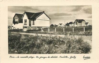 CPSM FRANCE 50 " Pirou la nouvelle plage, un groupe de chalets".