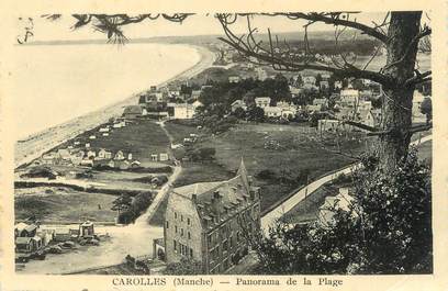 CPSM FRANCE 50 " Carolles, Panorama de la plage".