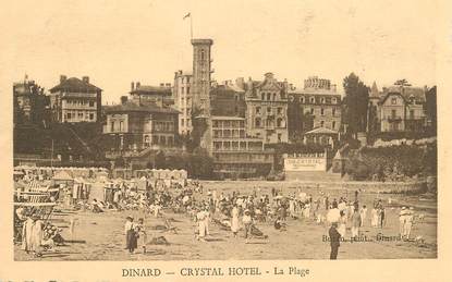 CPA FRANCE 35 "Dinard, Crystal Hotel, la plage"