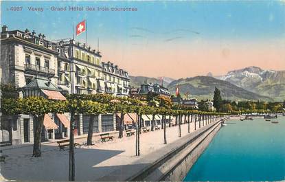 CPA SUISSE "Vevey, Grand Hotel des trois couronnes"