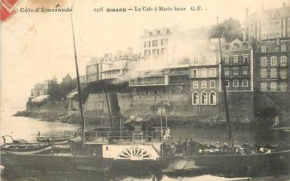 CPA FRANCE 35 "Dinard, la Cale à marée haute" / BATEAU A VAPEUR