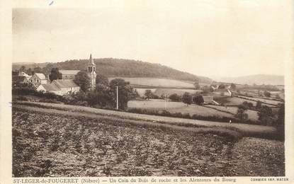 CPA FRANCE 58 "St Léger de Fougeret, Un coin du bois de la roche et les alentours du bourg".