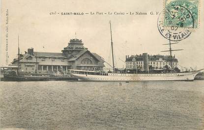 CPA FRANCE 35 "Saint Malo, le Port et le casino" / BATEAU