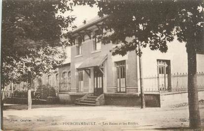 CPA FRANCE 58 " Fourchambault, Les bains et les écoles".