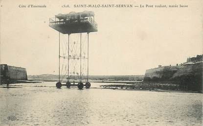 CPA FRANCE 35 "Saint Malo, le pont tournant, marée basse"