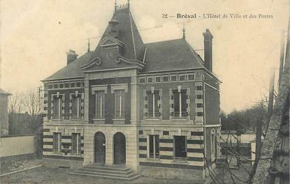 CPA FRANCE 78 "Bréval, L'Hôtel de Ville et des Postes".