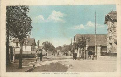 CPA FRANCE 78 " Achères, Avenue et route de Conflans".