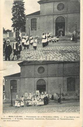 CPA FRANCE 78 " Marly le Roi, Procession de la Fête Dieu, la sortie des bannières".