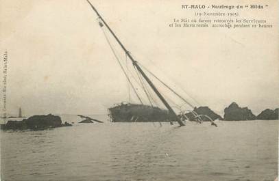 CPA FRANCE 35 "Saint Malo, Naufrage du Hilda , 1905 "