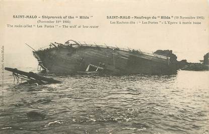 CPA FRANCE 35 "Saint Malo , Naufrage du Hilda , 1905 "