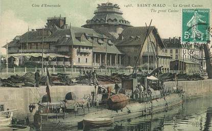 CPA FRANCE 35 "Saint Malo, le grand casino" PENICHE / BATELLERIE