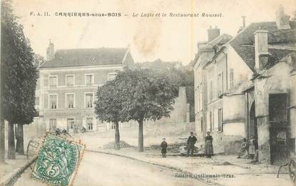 CPA FRANCE 78 "Carrières sous Bois, Le Logis et le Restaurant Roussel".