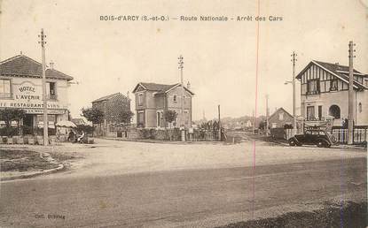 CPA FRANCE 78 "Bois d'Arcy, Route Nationale, arrêt des cars".