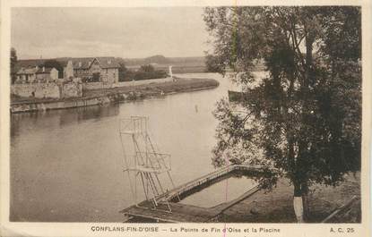CPA FRANCE 78 "Conflans Fin d'Oise, La pointe d'Oise et la piscine".