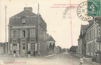 CPA FRANCE 27 " Les Thilliers en Vexin, Gendarmerie et route de Bordeaux St Clair".