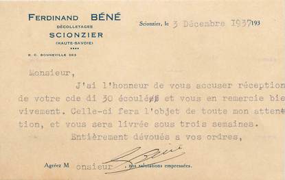 CPA FRANCE 74 " Scionzier, Décolletages Ferdinand Béné".