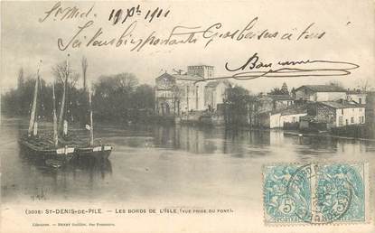 CPA FRANCE 33 "Saint Denis de Pile, les bords de l'Isle"