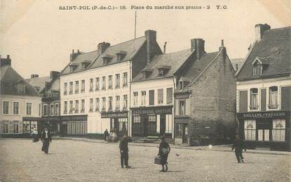 CPA FRANCE 62 " St Pol, Place du marché aux grains".