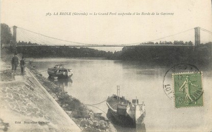 CPA FRANCE 33 "La Réole, le grand pont suspendu"