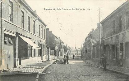 CPA FRANCE 62 " Oignies, La rue de la gare".