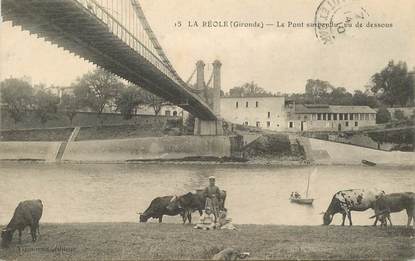 CPA FRANCE 33 "La Réole, le pont suspendu"