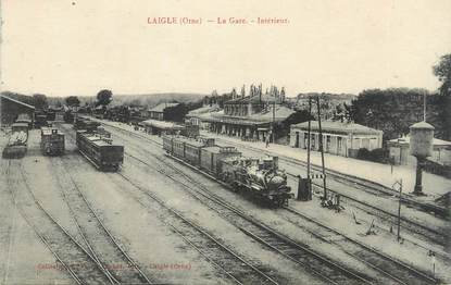 CPA FRANCE 61 "L'Aigle, Intérieur de la gare". / TRAINS