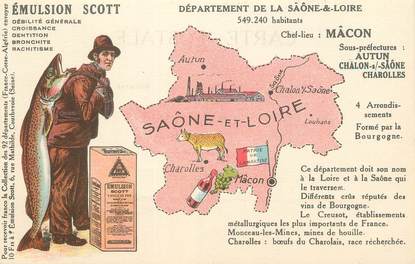 CPA FRANCE 71 " Saône et Loire, Publicité sur l'Emulsion Scott".