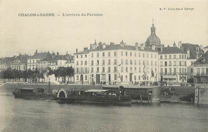 CPA FRANCE 71 " Chalon sur Saône, L'arrivée du Parisien".