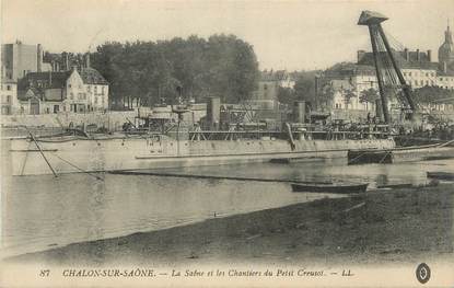 CPA FRANCE 71 " Chalon sur Saône, La Saône et les chantiers du Petits Creusot".