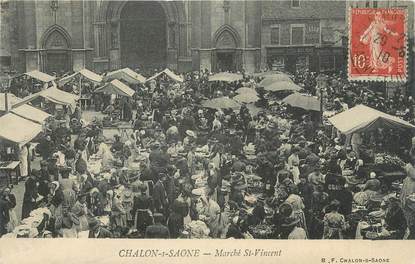 CPA FRANCE 71 " Chalon sur Saône, Le marché St Vincent".