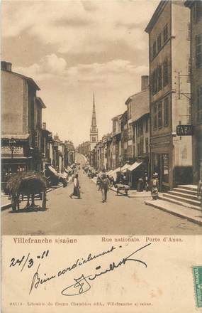 CPA FRANCE 69 " Villefranche, Rue Nationale, Porte d'Anse".