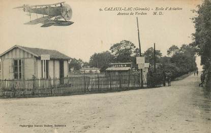 CPA FRANCE 33 "Cazaux Lac, Ecole d'Aviation, avenue de verdun"