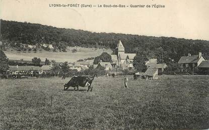 CPA FRANCE 27 " Lyons la Forêt, Le Bout de Bas, Quartier de l'église".