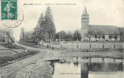 CPA FRANCE 27 " Houville, Eglise et place communale".