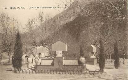 CPA FRANCE 06 ' Breil, La place et le monument aux morts".