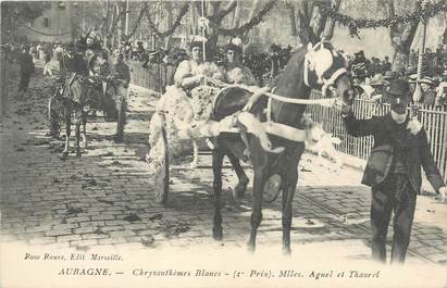 CPA FRANCE 13 "Aubagne, Le carnaval, Chrysanthèmes blancs Mlles Agnel et Thaurel".