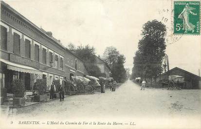 CPA FRANCE 76 "Barentin, L'Hôtel du chemin de fer et la Route du Hâvre".