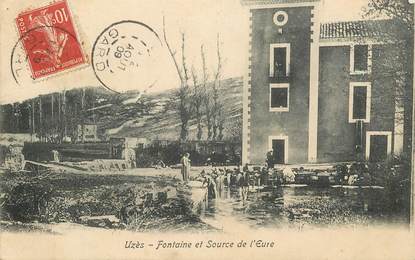 CPA FRANCE 30 "Uzès, Fontaine et source de l'Eure"