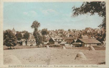 CPA FRANCE 76 "Bacqueville en Caux, Vue générale du quartier de l'église".