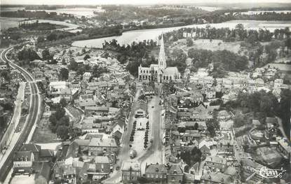 CPSM FRANCE 76 "Auffay, Vue aérienne sur la Place Carnot et l'église".