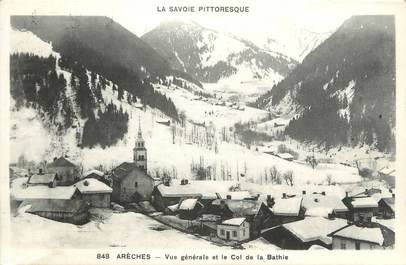 CPA FRANCE 73 " Aréches, Vue générale et le Col de la Bathie".